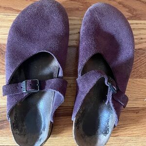 Birkenstock Purple Suede Mules